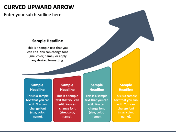 Curved Upward Arrow PPT Slide 1