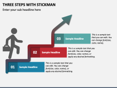 Three Steps with Stickman PPT Slide 1