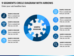9 Segments Circle Diagram with Arrows PPT Slide 1
