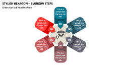 Stylish Hexagon - 6 Arrow Steps PPT Slide 1