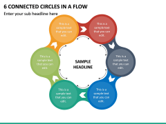 6 Connected Circles In a Flow PPT Slide 2