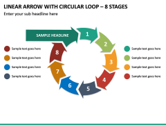 Linear Arrow With Circular Loop - 8 Stages PPT Slide 2