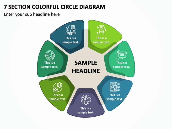 7 Section Colorful Circle Diagram PPT Slide 1