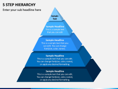 5 Step Hierarchy PPT Slide 1