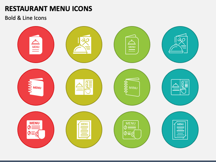 Restaurant Menu Icons PPT Slide 1