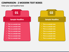 Comparison - 2 Modern Text Boxes PPT Slide 1