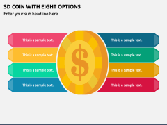 3D Coin with Eight Options PPT Slide 2
