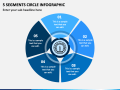 Free 5 Segments Circle Infographic For Powerpoint And Google Slides