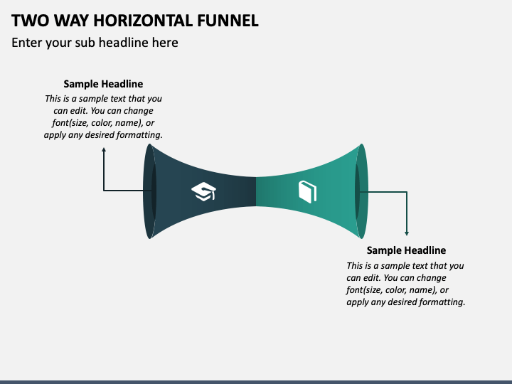 Two Way Horizontal Funnel PPT Slide 1