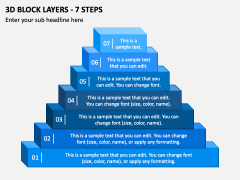 3D Block Layers - 7 Steps PPT Slide 2