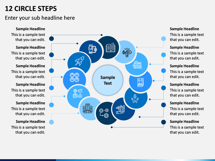 12 Circle Steps PPT Slide 1