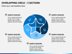 Overlapping Circle – 5 Sections PPT Slide 1