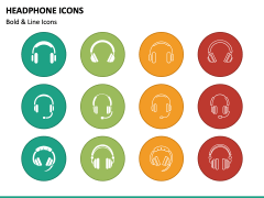 Headphone Icons PPT Slide 1