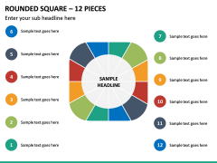 Rounded Square – 12 Pieces PPT Slide 2