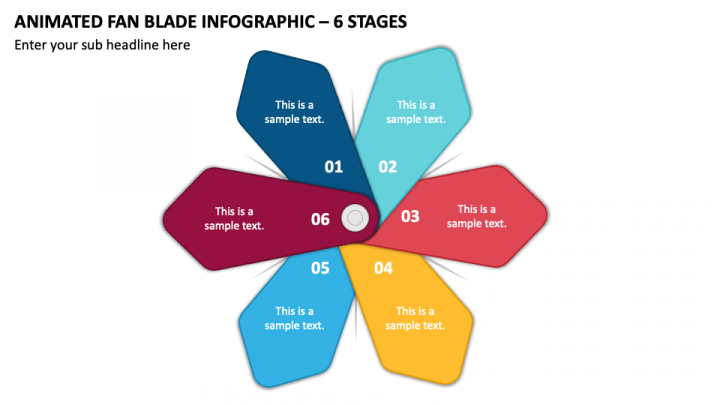 Animated Fan Blade Infographic - 6 Stages PPT Slide 1