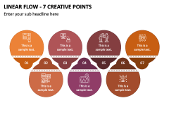 Linear Flow - 7 Creative Points PPT Slide 1