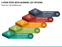 5 Stair Steps With Numeric List Options PPT Slide 2