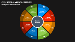 Cycle Steps - 8 Versatile Sections PPT Slide 1