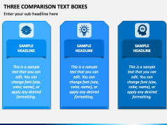 Three Comparison Text Boxes PPT Slide 2