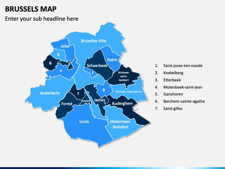 Brussels Map PPT Slide 1