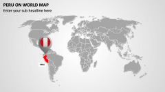 Peru on World Map PPT Slide 2