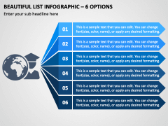 Beautiful List Infographic - 6 Options PPT Slide 1