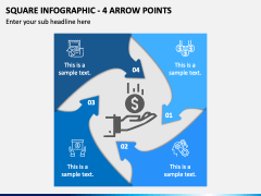 Square Infographic - 4 Arrow Points PPT Slide 2