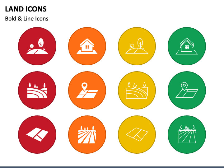 Land Icons PPT Slide 1