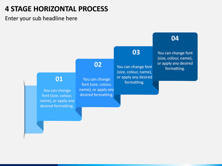 4 Stage Horizontal Process PPT Slide 1