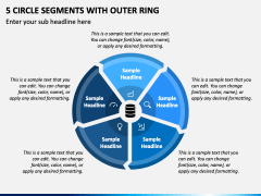 5 Circle Segments with Outer Ring PPT Slide 1