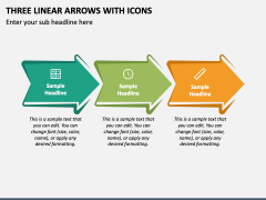 Three Linear Arrows with Icons PPT Slide 1