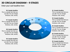 3d Circular Diagram - 9 Stages PPT Slide 1