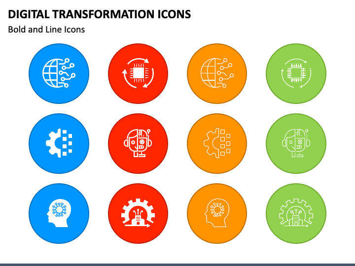 Digital Transformation Icons PPT Slide 1
