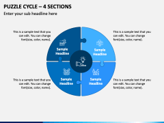 Puzzle Cycle - 4 Sections PPT Slide 1