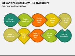 Elegant Process Flow - 10 Teardrops PPT Slide 1