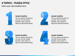 4 Topics - Puzzle Style PPT Slide 1
