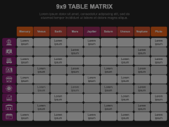 9x9 Table Matrix Animated Presentation - SketchBubble