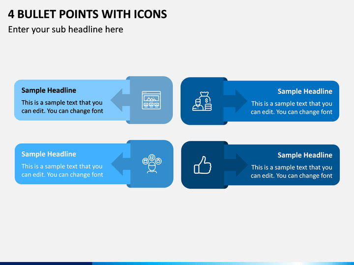 4 Bullet Points With Icons PPT Slide 1