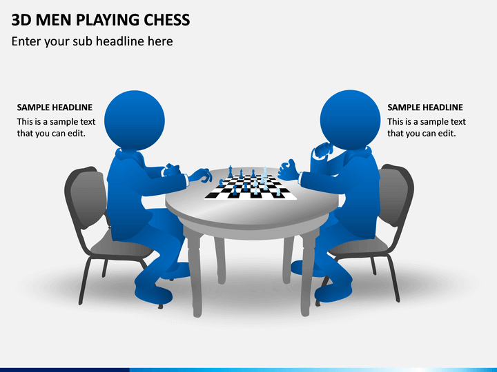 3d Men Playing Chess PPT Slide 1