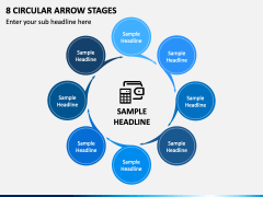8 Circular Arrow Stages PPT Slide 2