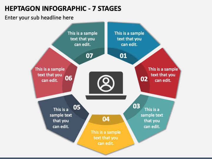 Heptagon Infographic - 7 Stages PPT Slide 1