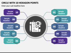 Circle with 10 Hexagon Points PPT Slide 1