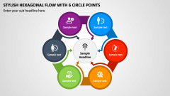 Stylish Hexagonal Flow with 6 Circle Points PPT Slide 1