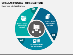 Circular Process - Three Sections PPT Slide 1