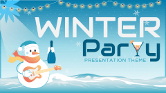 Winter Party Theme PPT Slide 1