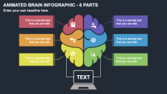 Animated Brain Infographic - 6 Parts PPT Slide 1
