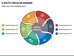 6 Splits Circular Diagram PPT Slide 2
