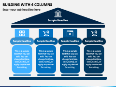 Building with 4 Columns PowerPoint Template - PPT Slides
