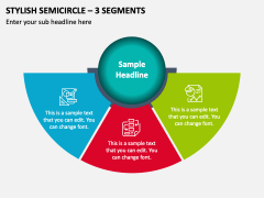 Stylish Semicircle - 3 Segments PPT Slide 2