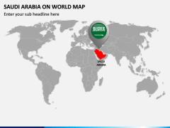 Saudi Arabia on World Map PPT Slide 1